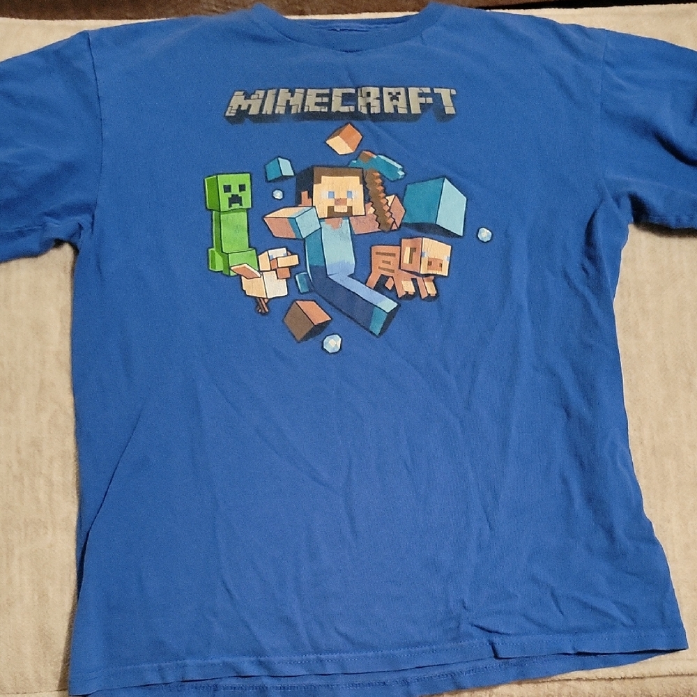 Blue Minecraft Graphic T-Shirt